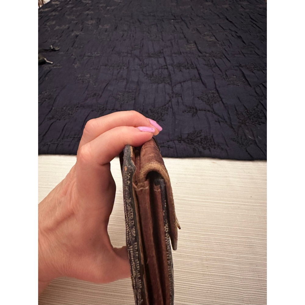 Dior Beige & Blue Canvas & Leather Medium Wallet - Picture 5 of 11
